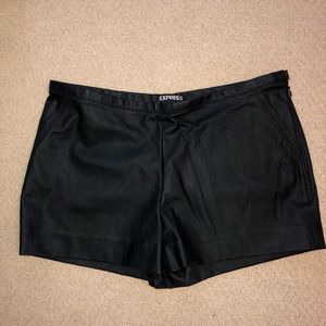 Express leather shorts